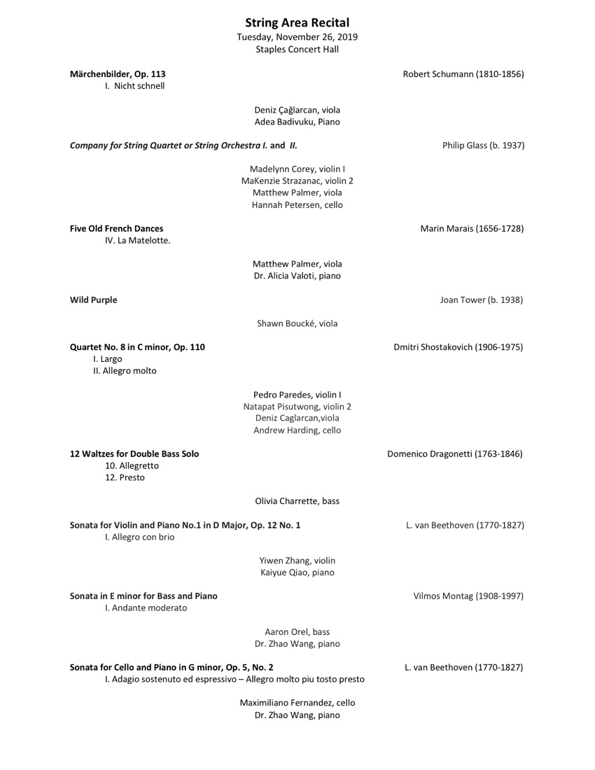 String Area Recital