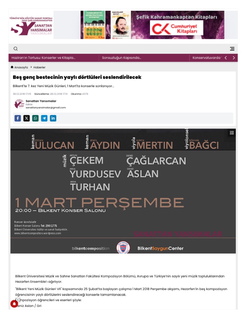 Sanattan Yansımalar article